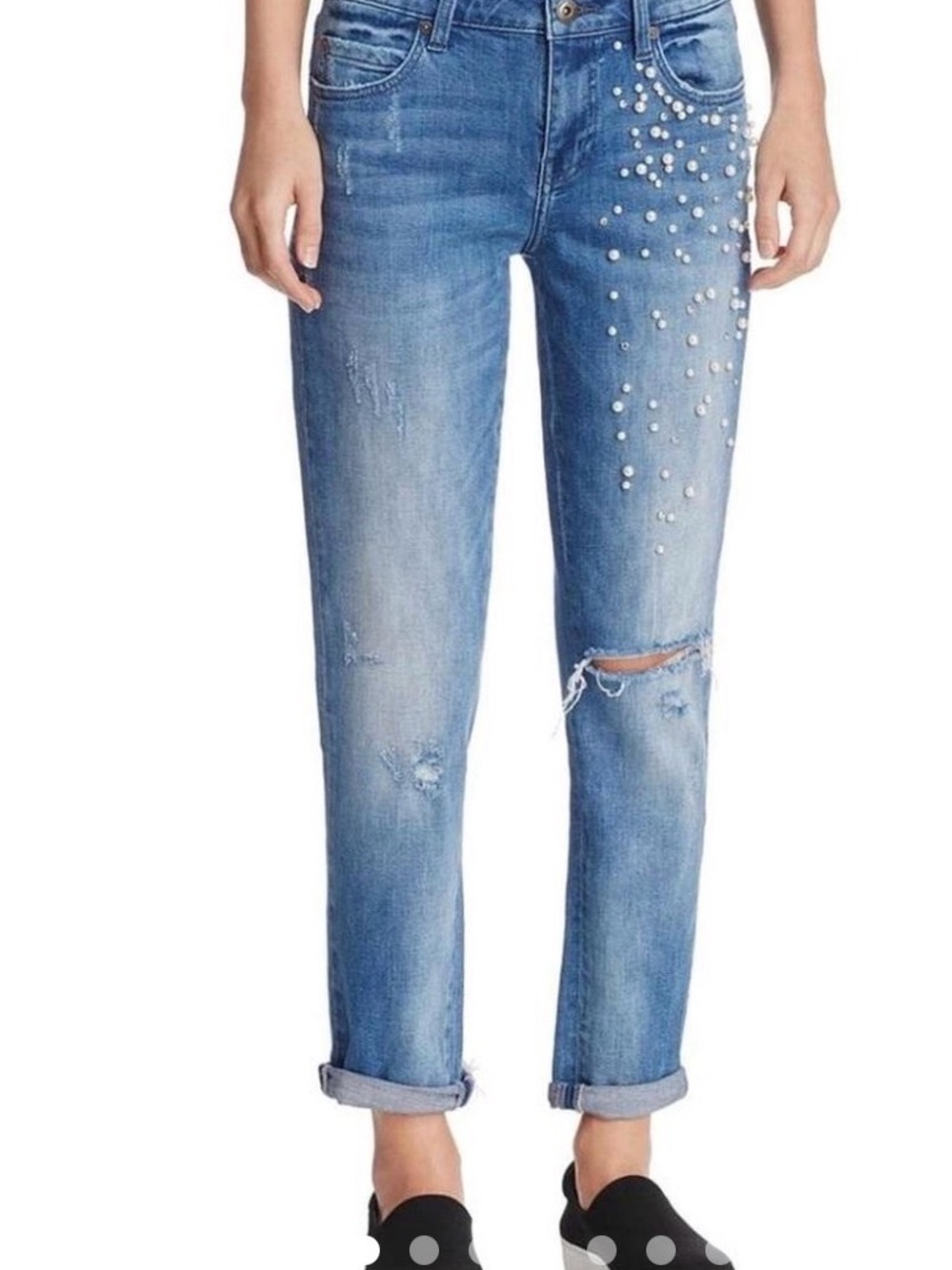 Pistola Pearl embellished straight jeans